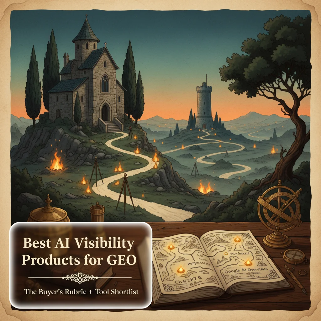 Medieval cartographer's study with converging paths and AI engine measurement tools on illuminated manuscript