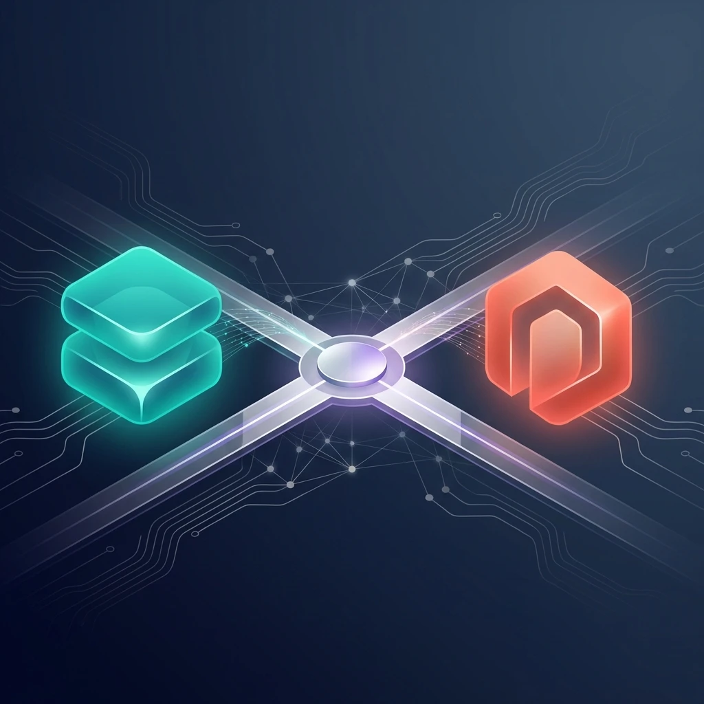 Abstract representation of two AI tools being compared